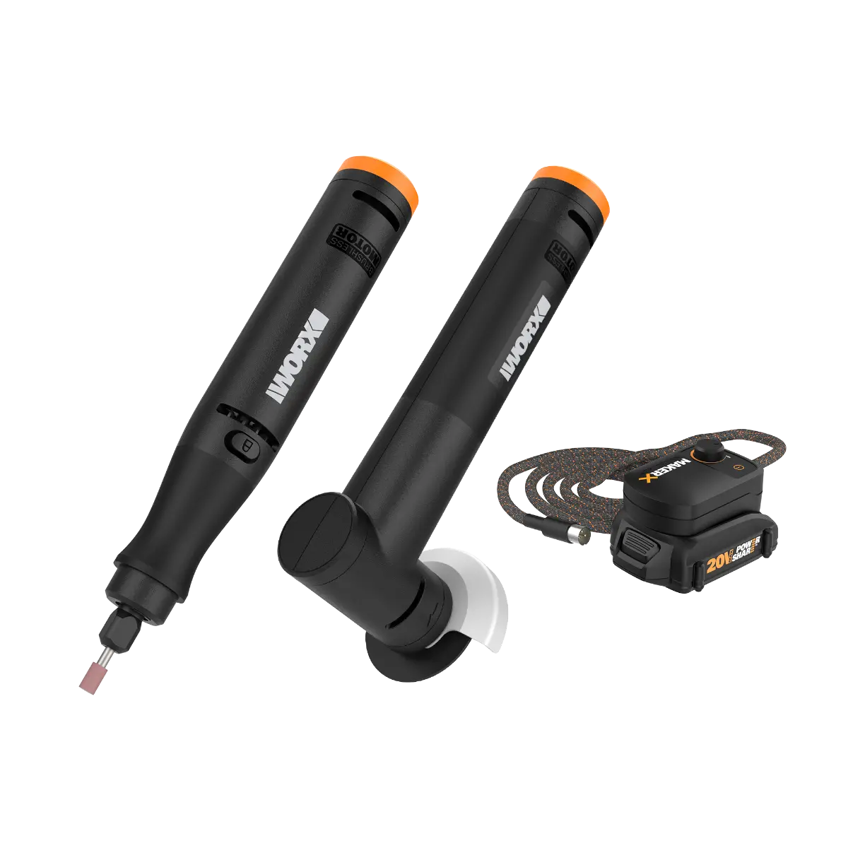 20V MAKERX 2pc Combo Kit - Rotary Tool + Angle Grinder