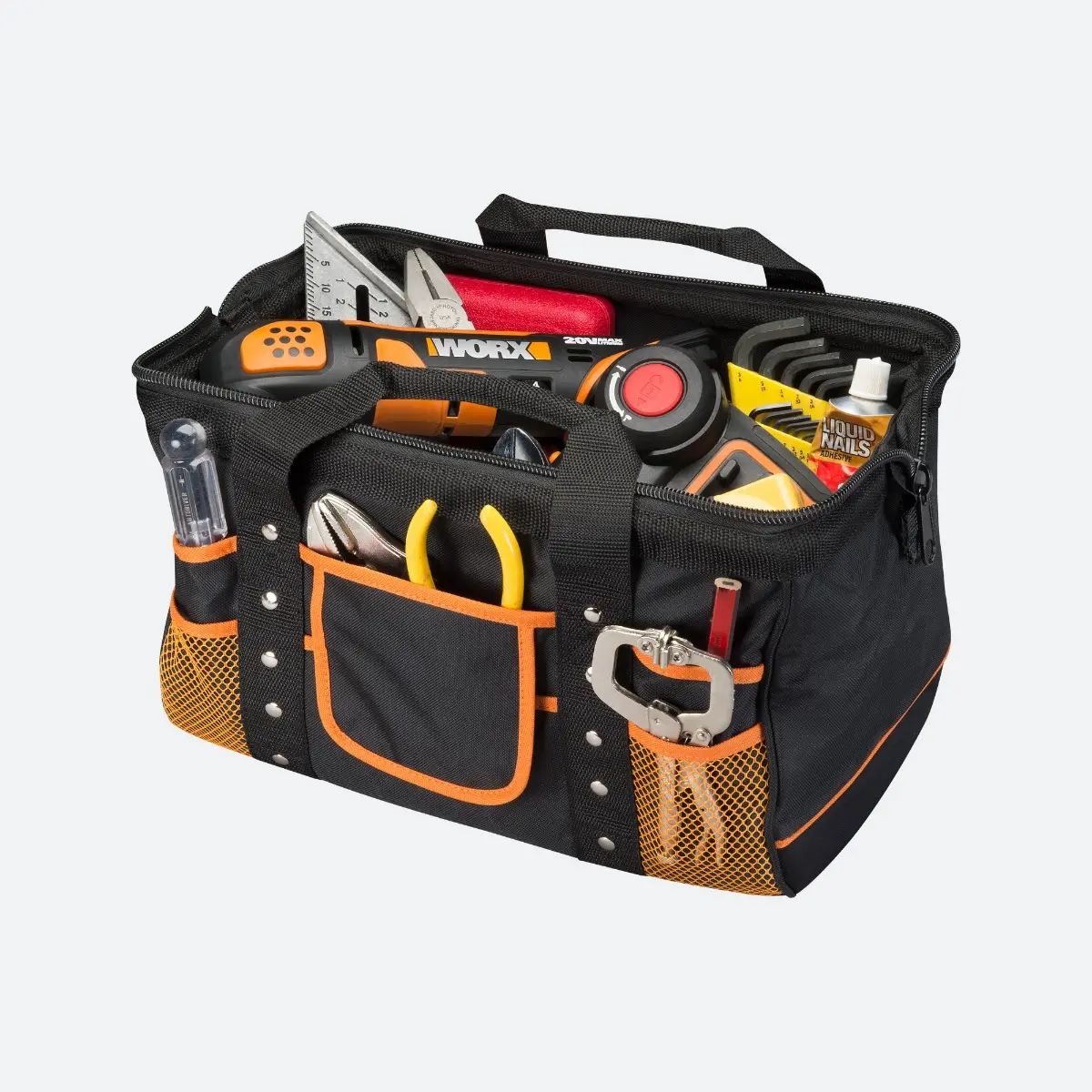 Zippered Tool Bag with Interior and Exterior Pockets | WORX