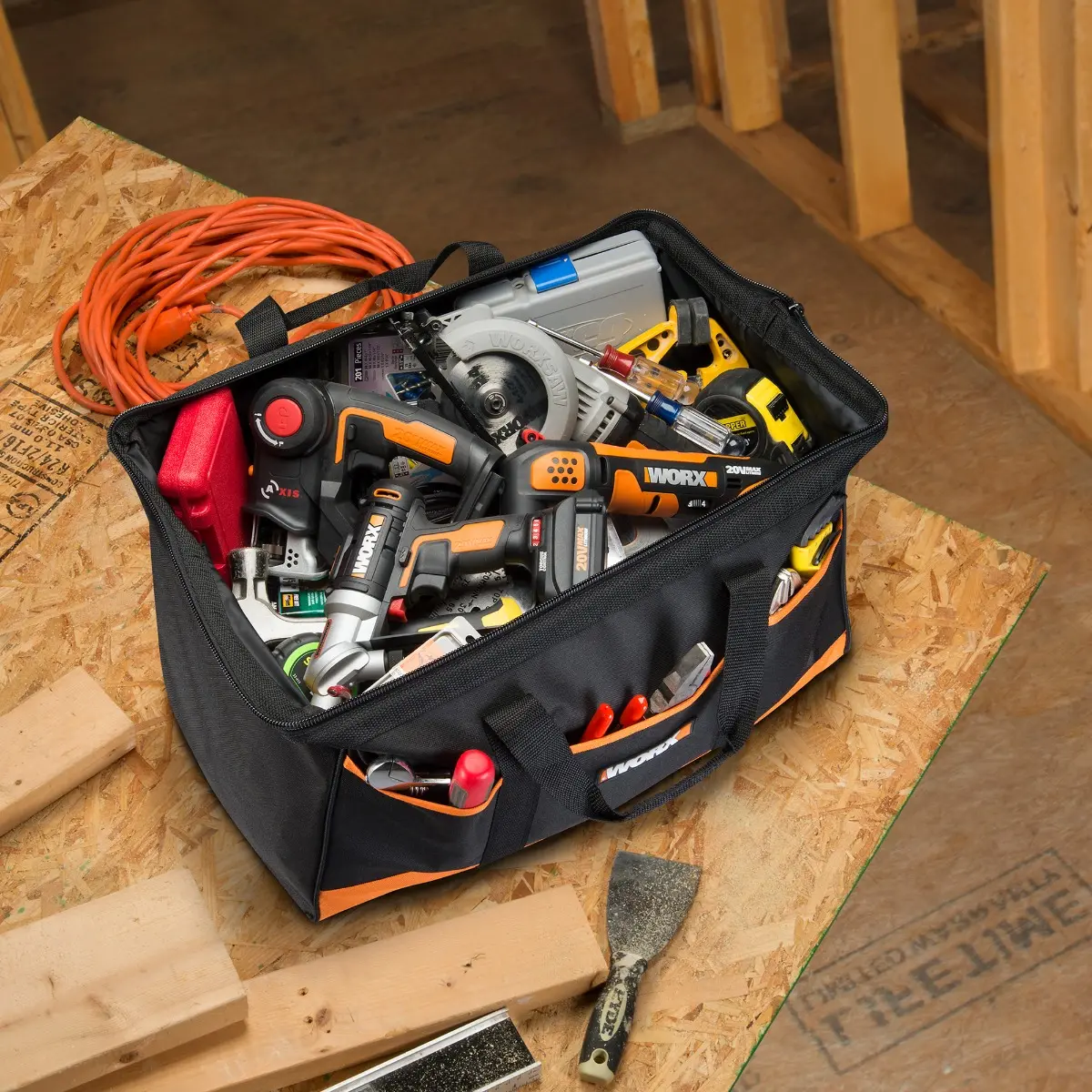 t*0様 ★ドラゴンズ★ newera Body Bag 20周年記念ワッペン付 Zippered Tool Tote with Interior and Exterior Pockets | WORX