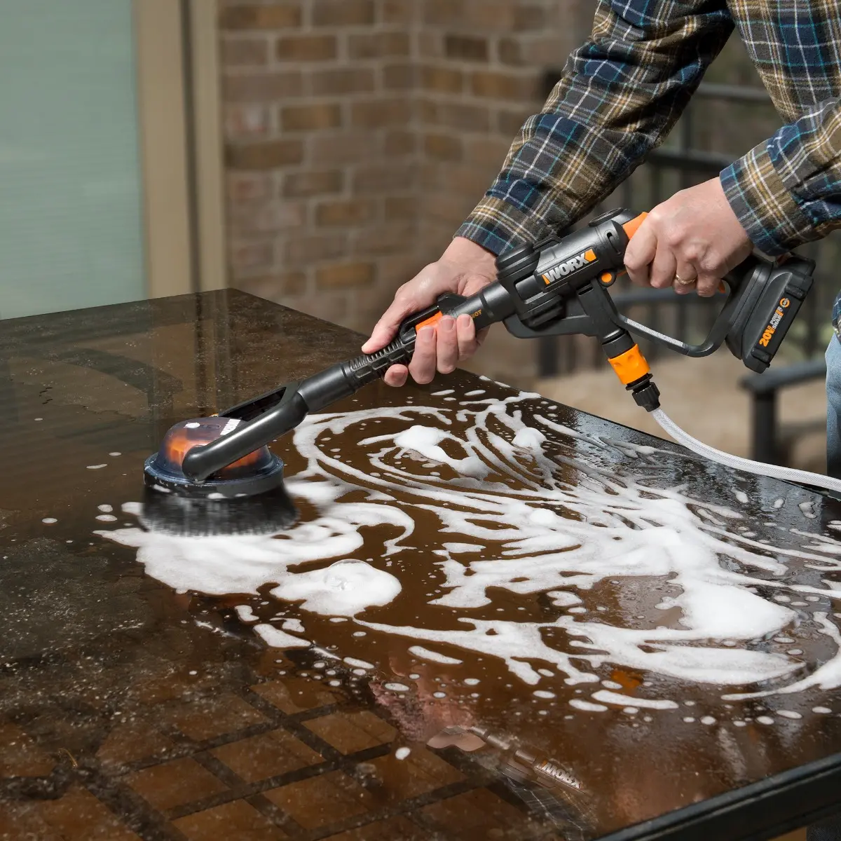 Hydroshot Adjworxtable Outdoor Power Scrubber | WORX