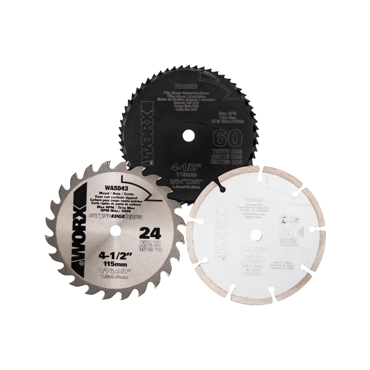 4-½" 3pc WORXSAW Blade Kit
