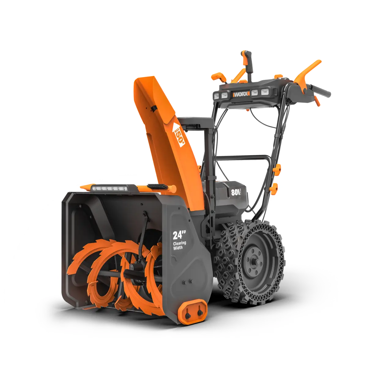 80V 24" dual-stage brushless self-propelled snow blower