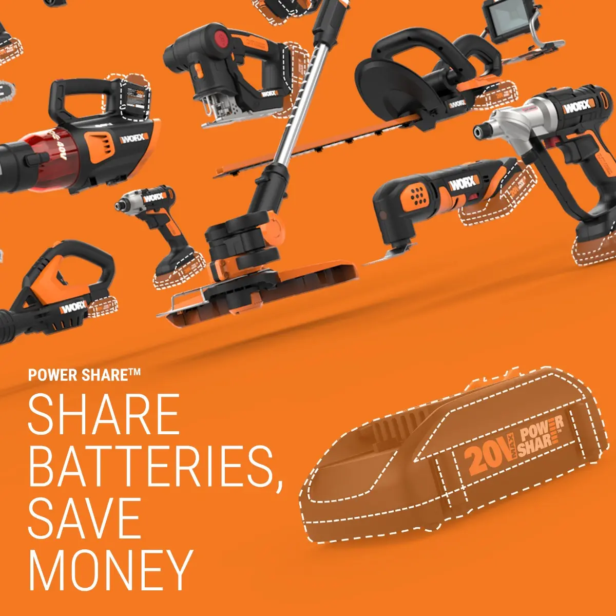 20V Hydroshot Portable Power Cleaner (WG629.9)| WORX