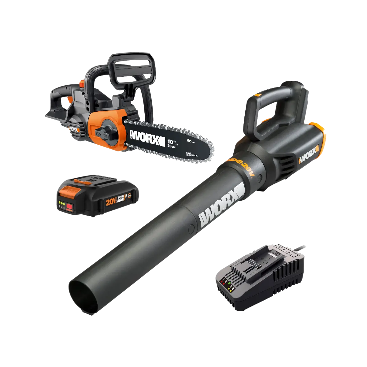 20V 10" Cordless Chainsaw and TURBINE Blower Combo Kit 20V 10" Cordless Chainsaw and TURBINE Blower Combo Kit