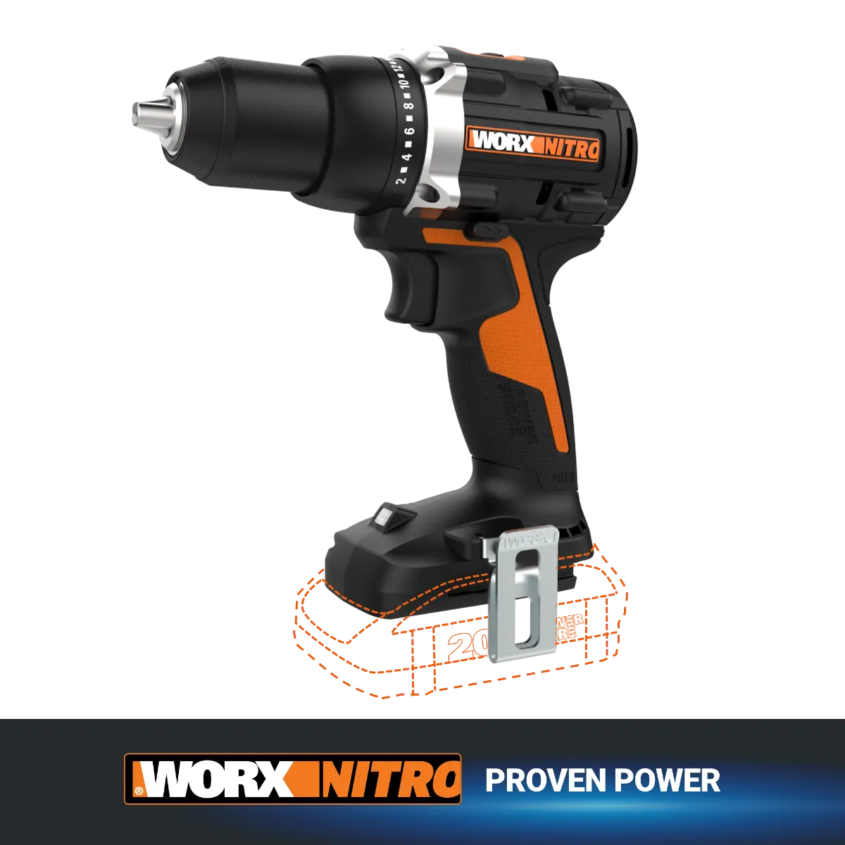 Nitro 20V Power Share 1/2" Cordless Drill/Driver with Brushless Motor - Tool Only Nitro 20V Power Share 1/2" Cordless Drill/Driver with Brushless Motor - Tool Only
