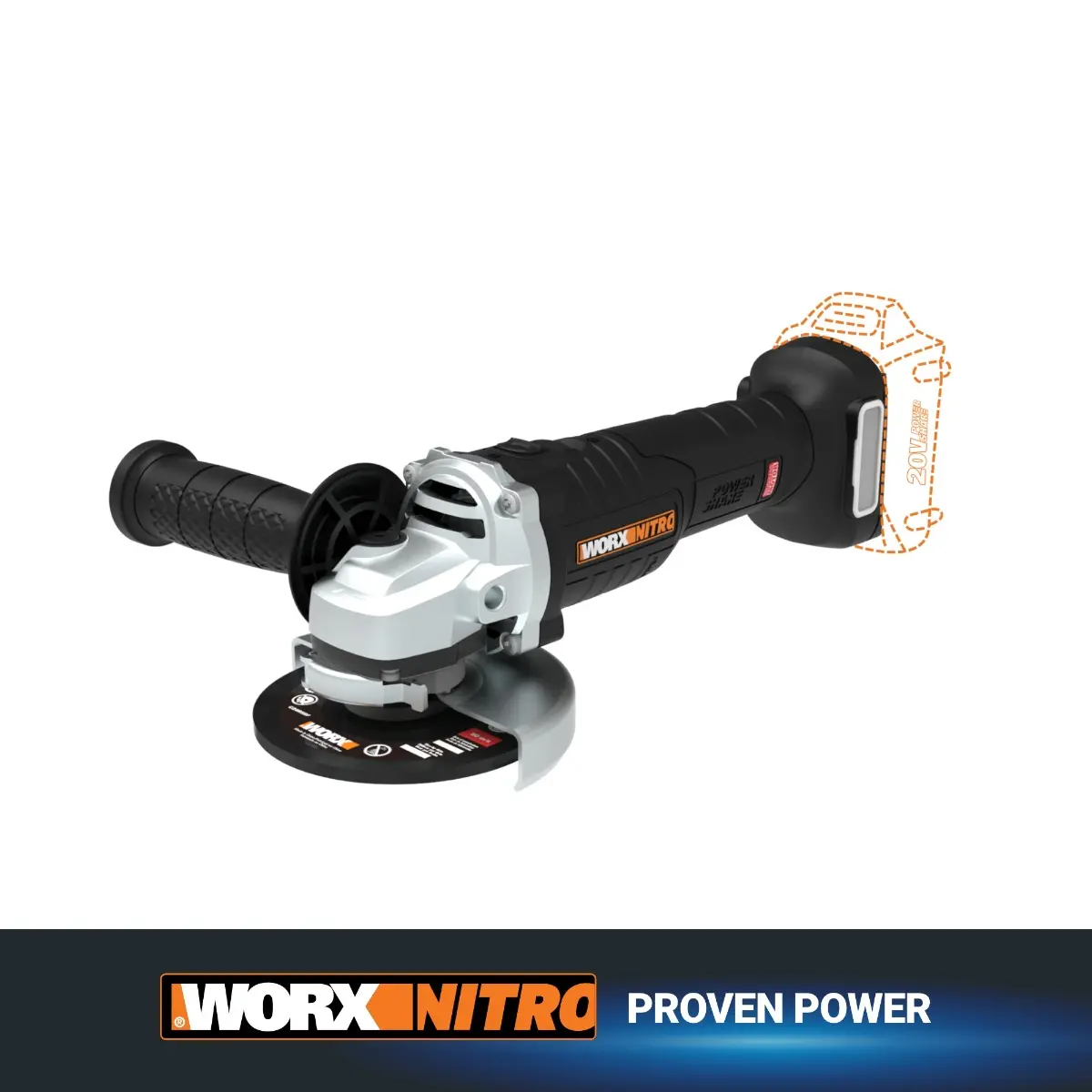 Nitro 20V Power Share 4½" Angle Grinder with Brushless Motor - Tool Only