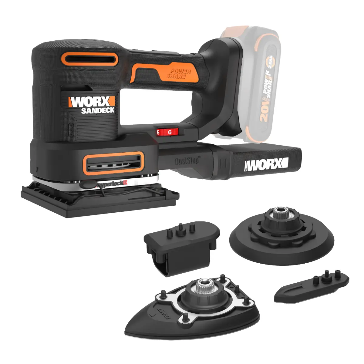 20V 10,000 orbits/minute multi-sander - Tool Only