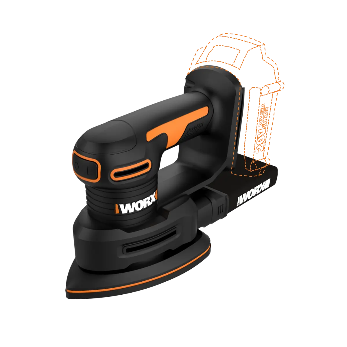 20V Power Share Cordless Detail Sander - Tool Only