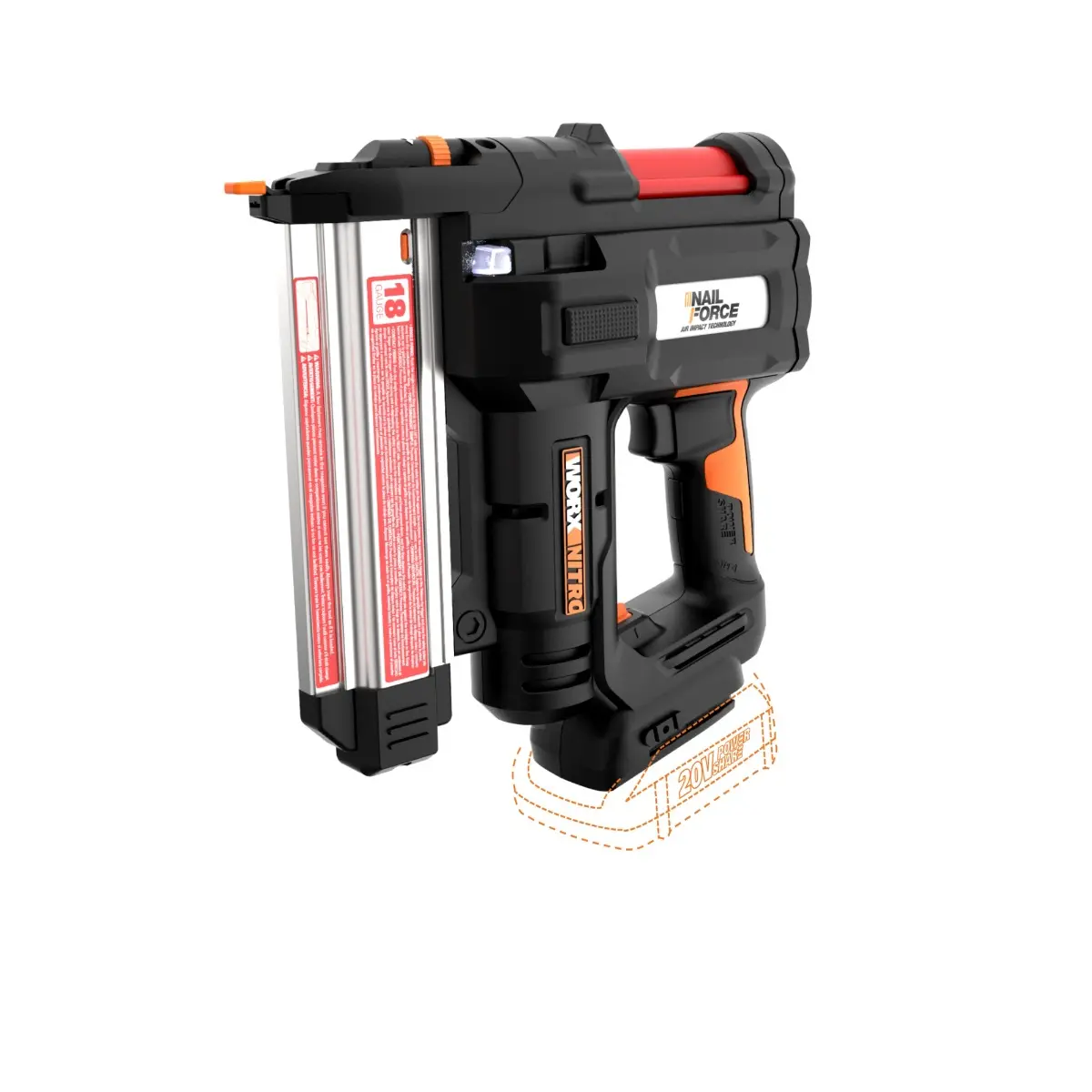 18GA 20V Cordless Nail & Staple Gun (Tool Only) | WORX