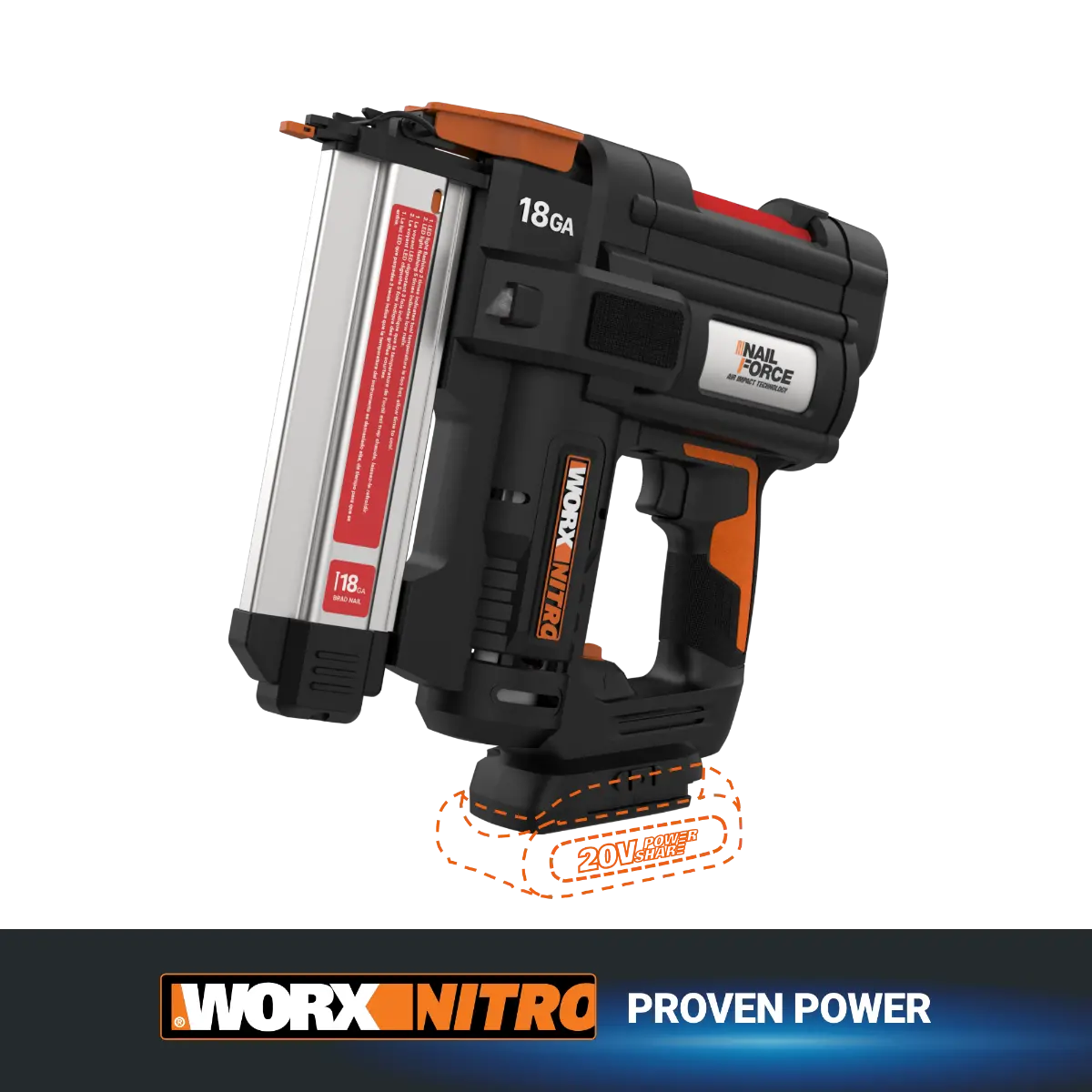 Nitro 20V Cordless 18Ga Brad Nail Gun (Tool Only)