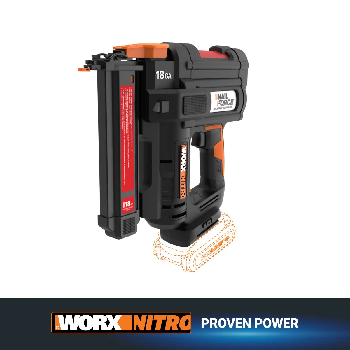 Nitro 20V 18GA Narrow Crown Stapler-Tool Only