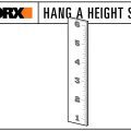 worx hang a height stick showing 1 to 6 inch measure stick