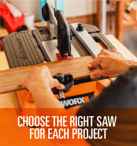 choose the right saw for each project on worx table