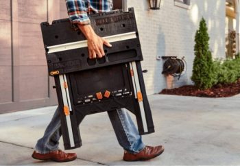 man holding and walking with worx pegasus