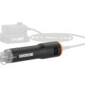 mini heat glue with opacity on battery and charger on white background