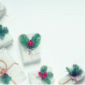 christmas presents on white background
