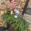 silver ornament and plant inside pot