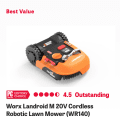 Orange and Black robotic mower with oustanding 4.5 rating from PC Editors Choice