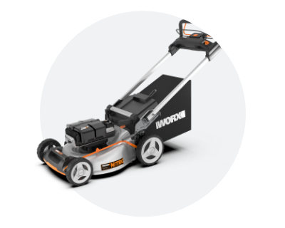 Click to go to Worx cordless push lawn mowers