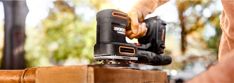 WORX Power Share Sander Sandeck 5-in-1 Multi-Sander sanding wood table