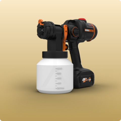 Air Paint Sprayer on gradient background