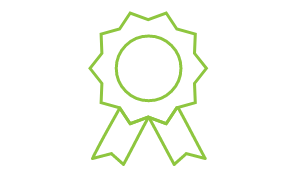 Green second place icon ribbon