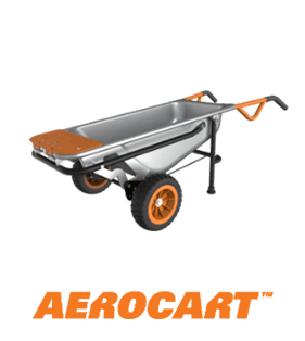 worx aerocart yard cart and wheelbarrow in front of white background