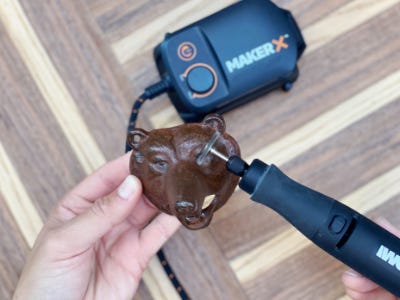 using the worx rotary tool to get bear a distressed look