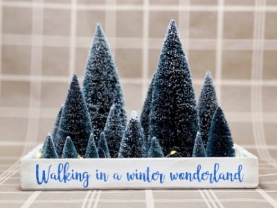 walking in winter wonderland chistmas tree tray