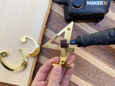 using rotary tool sander to add rustic look