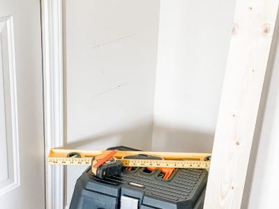 worx storage tool with measuring ruler on top