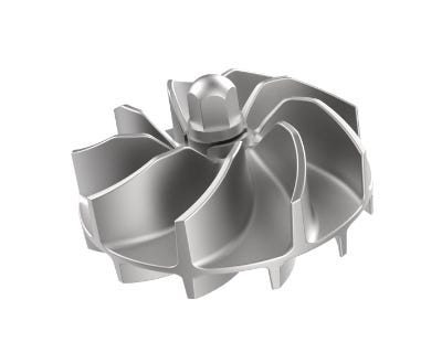 close up of the interal impeller