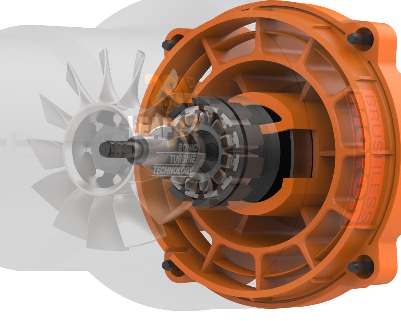 view of the internal brushless motor