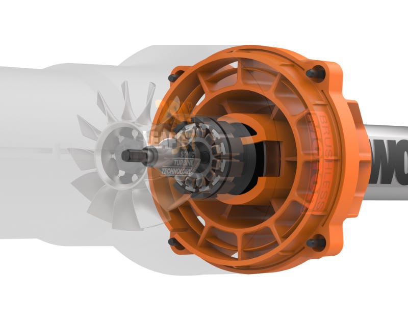 close up of the inside of the blower where the brushless motor is 