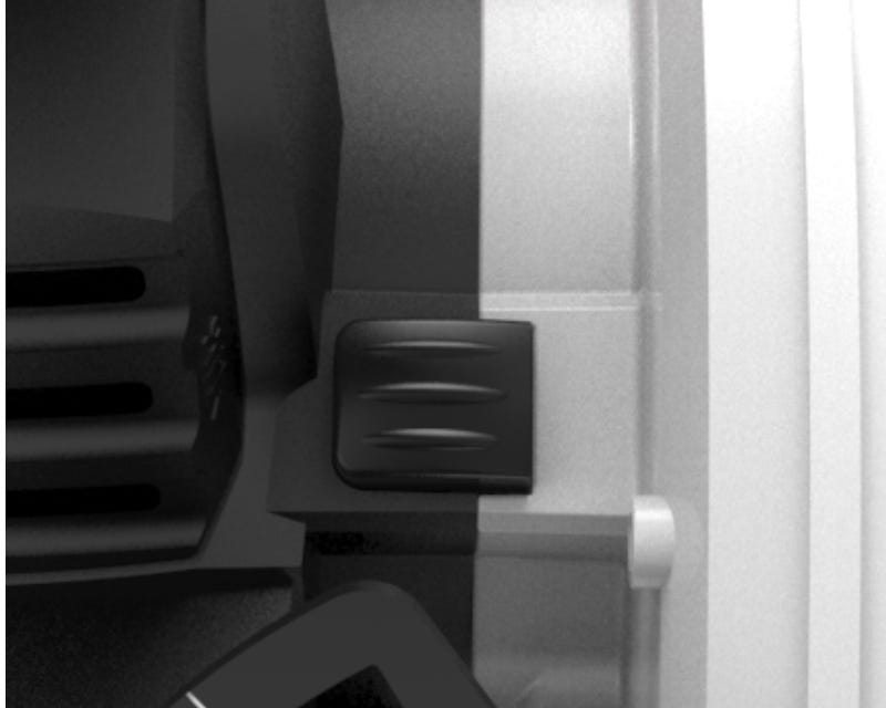 close up of the black spindle lock