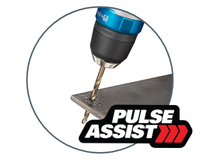WORX 20v AI Drill WX178L Pulse Assistant - drillbit drilling into metal WORX 20v AI Drill WX178L Pulse Assistant - drillbit drilling into metal