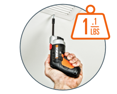 WORX 4v cordless EXT Reach Driver WX252L - using drill with 1 hand, lightweight 1.1lbs