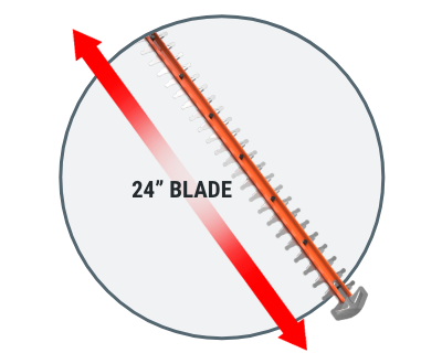 graphic of the blade showing it is 24 inches long