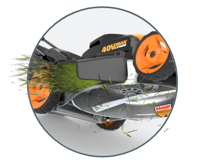 simulation of the mower cutting grass