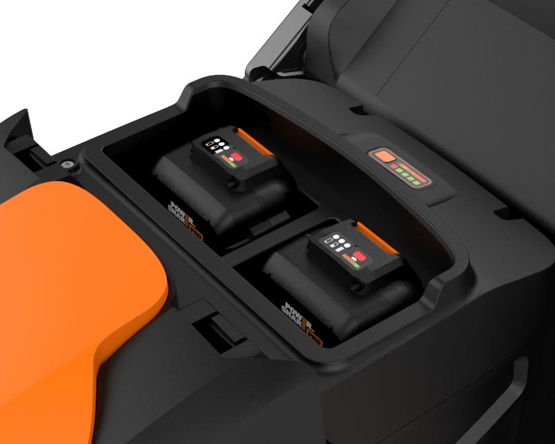 close up of the two power share pro batteries in place