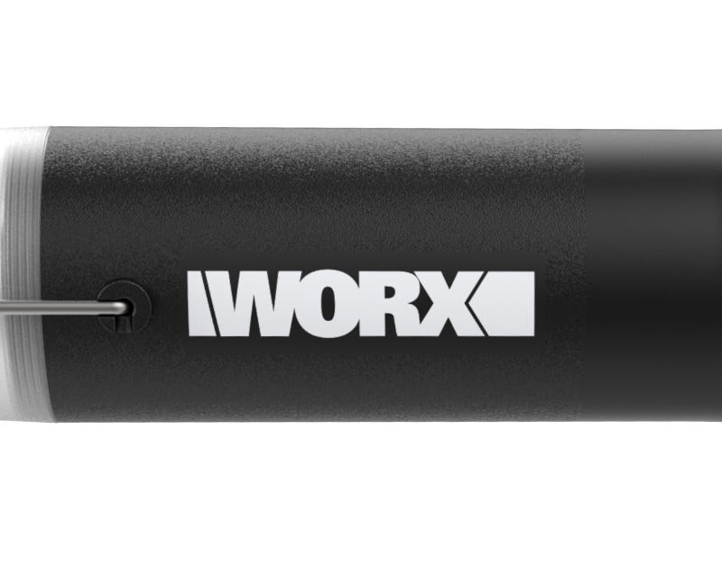 image of close up of the handle with a white worx logo
