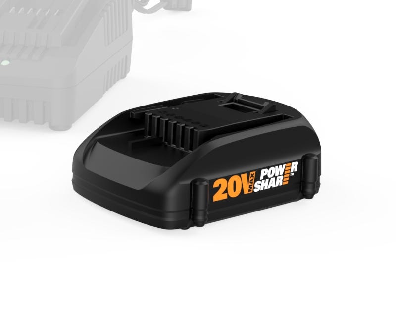 close up of the battery on a white background
