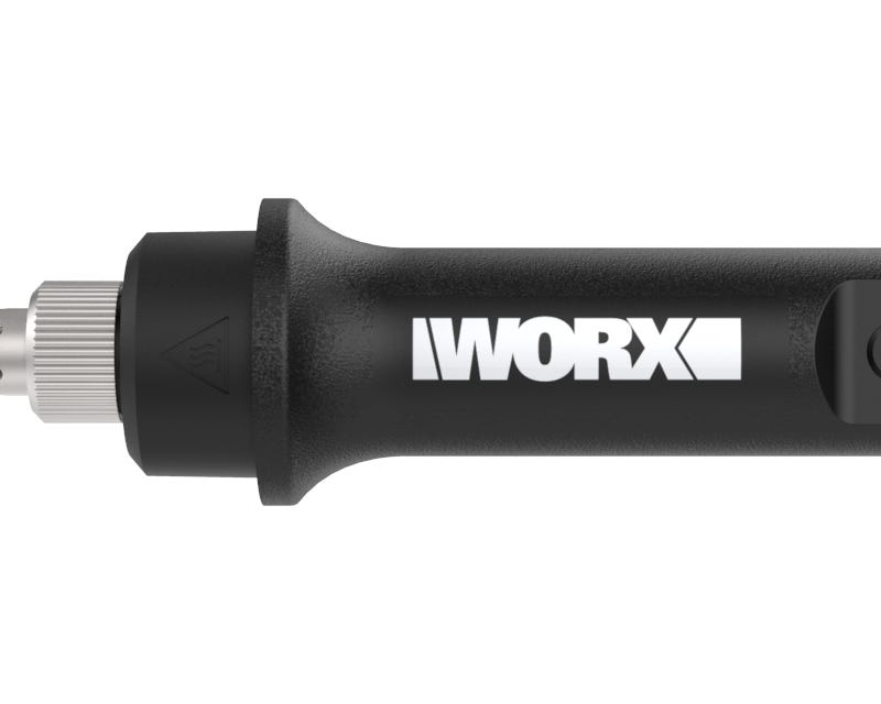 close up image of the handle with the worx logo