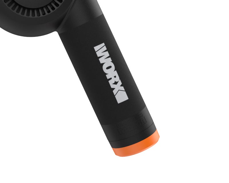 close up of the handle with the Worx logo