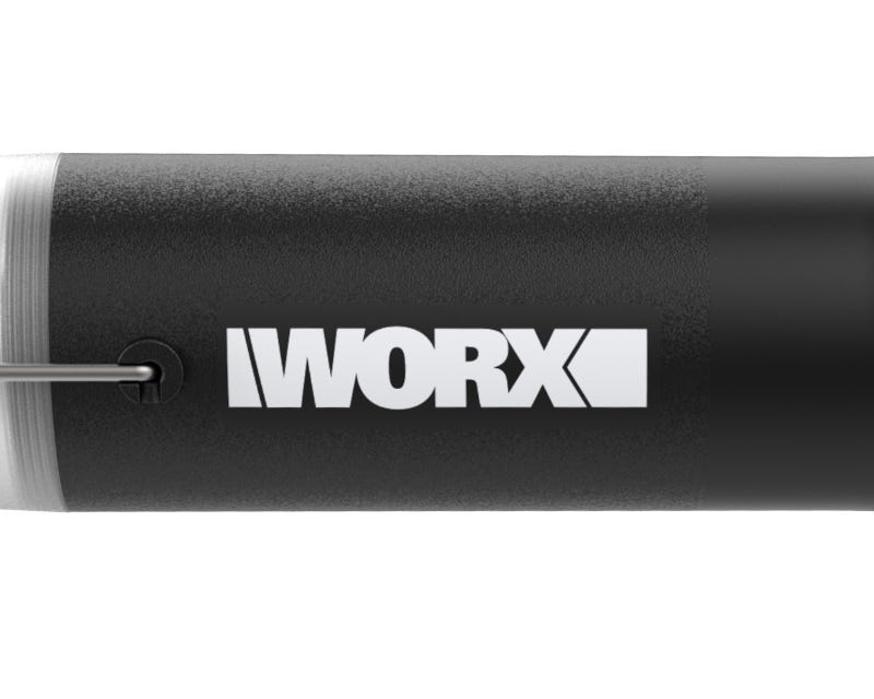 close up of the heat gun with the rubber grip with the Worx logo