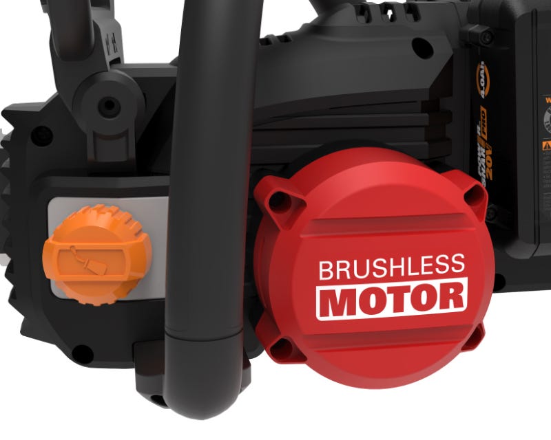 close up of the brushless motor logo