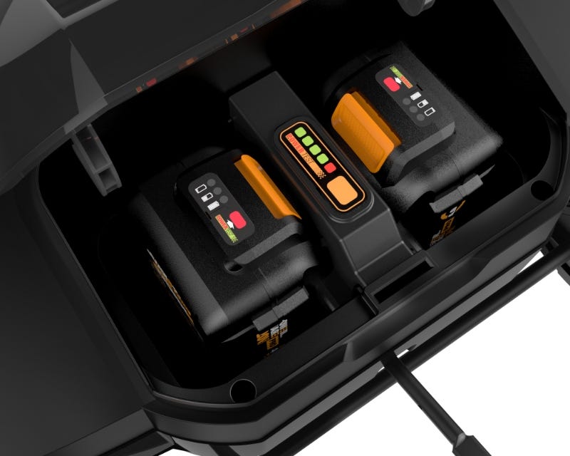 close up of the two Power Share batteries