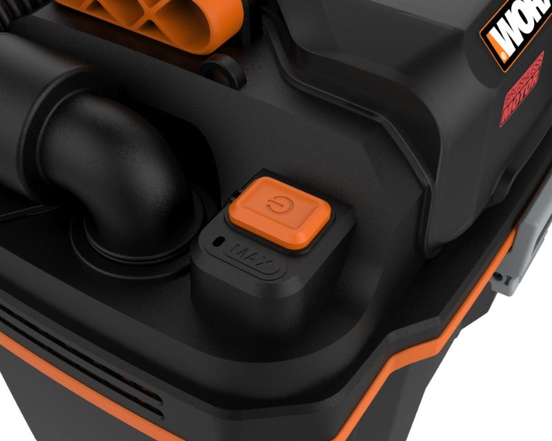 close up of the orange button