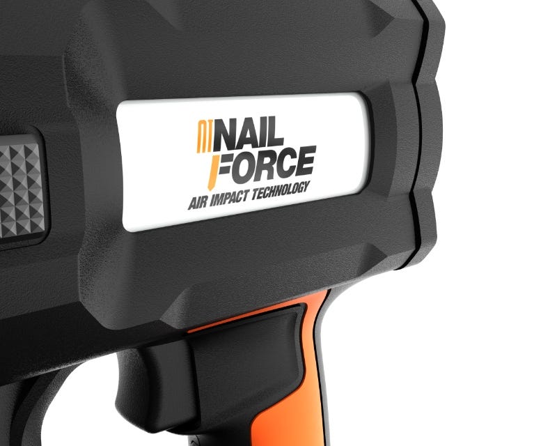 Air Impact Technology fires 80 nails/minute, 500 shots/charge