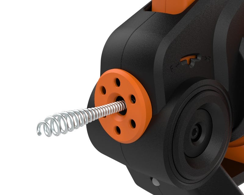 25 ft. steel cable automatically extends and retracts
